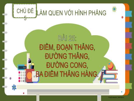 Bài giảng Toán 2 - Chủ đề 5 - Bài 25: Điểm, đoạn thẳng, đường thẳng, đường cong, ba điểm thẳng hàng