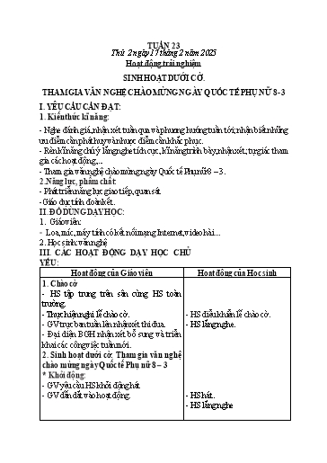 Giáo án các môn 2 (Kết nối tri thức) - Tuần 23 - Năm học 2024-2025 - Mai Thị Thuận