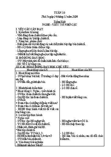 Giáo án các môn 2 - Tuần 10 - Năm học 2024-2025 - Mai Thị Thuận