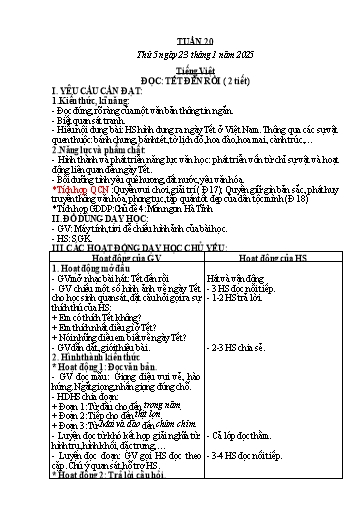 Giáo án các môn 2 - Tuần 20 - Năm học 2024-2025 - Mai Thị Thuận