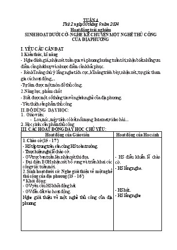 Giáo án các môn Lớp 2 (Kết nối tri thức) - Tuần 4 - Năm học 2024-2025