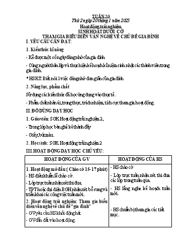Giáo án các môn Lớp 2 - Tuần 20 - Năm học 2024-2025