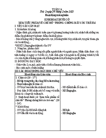 Giáo án các môn Lớp 2 - Tuần 24 - Năm học 2024-2025