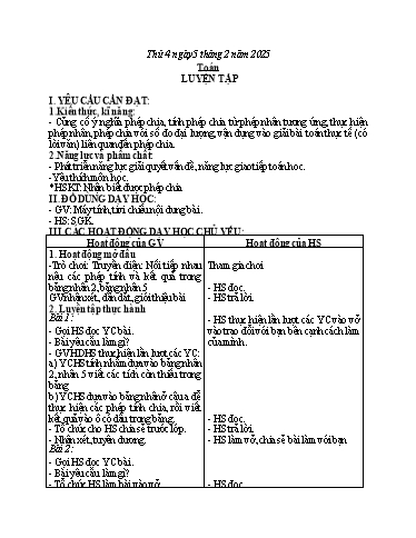 Giáo án Tiếng Việt + Toán 2 - Tuần 21 - Năm học 2024-2025 - Đoàn Thị Hường