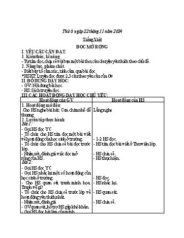 Giáo án Tiếng Việt + Toán + Hoạt động trải nghiệm 2 - Tuần 11 - Năm học 2024-2025