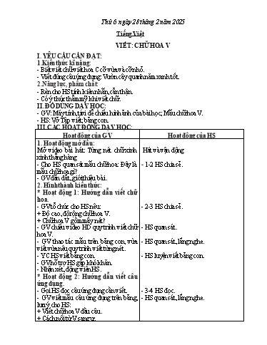 Giáo án Tiếng Việt + Toán + Hoạt động trải nghiệm 2 - Tuần 24 - Năm học 2024-2025