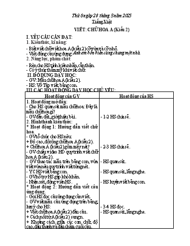 Giáo án Tiếng Việt + Toán + Hoạt động trải nghiệm 2 - Tuần 28 - Năm học 2024-2025