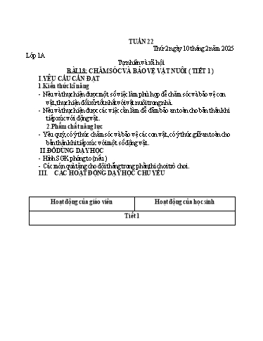 Giáo án Tiểu học (Kết nối tri thức) - Tuần 22 - Năm học 2024-2025