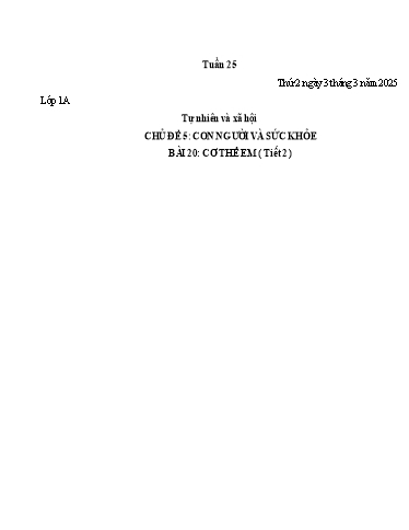 Giáo án Tiểu học (Kết nối tri thức) - Tuần 25 - Năm học 2024-2025