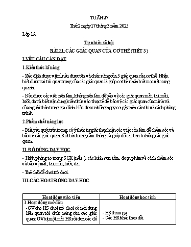 Giáo án Tiểu học (Kết nối tri thức) - Tuần 27 - Năm học 2024-2025