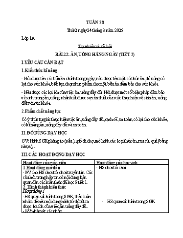 Giáo án Tiểu học (Kết nối tri thức) - Tuần 28 - Năm học 2024-2025