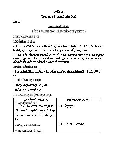 Giáo án Tiểu học (Kết nối tri thức) - Tuần 29 - Năm học 2024-2025