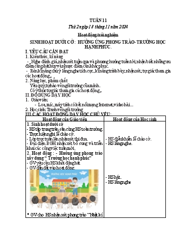Kế hoạch bài dạy các môn Lớp 2 (Kết nối tri thức) - Tuần 11 - Năm học 2024-2025 - Mai Thị Thuận