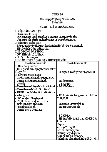 Kế hoạch bài dạy các môn Lớp 2 (Kết nối tri thức) - Tuần 16 - Năm học 2024-2025 - Mai Thị Thuận