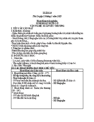 Kế hoạch bài dạy các môn Lớp 2 (Kết nối tri thức) - Tuần 19 - Năm học 2024-2025