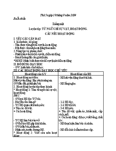 Kế hoạch bài dạy các môn Lớp 2 (Kết nối tri thức) - Tuần 2 - Năm học 2024-2025 - Đoàn Thị Hường