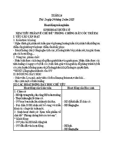 Kế hoạch bài dạy các môn Lớp 2 (Kết nối tri thức) - Tuần 24 - Năm học 2024-2025