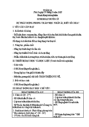 Kế hoạch bài dạy các môn Lớp 2 (Kết nối tri thức) - Tuần 26 - Năm học 2024-2025 - Mai Thị Thuận