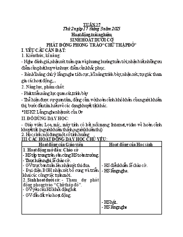 Kế hoạch bài dạy các môn Lớp 2 (Kết nối tri thức) - Tuần 27 - Năm học 2024-2025