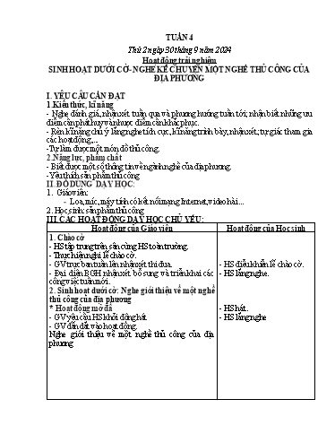 Kế hoạch bài dạy các môn Lớp 2 (Kết nối tri thức) - Tuần 4 - Năm học 2024-2025 - Mai Thị Thuận