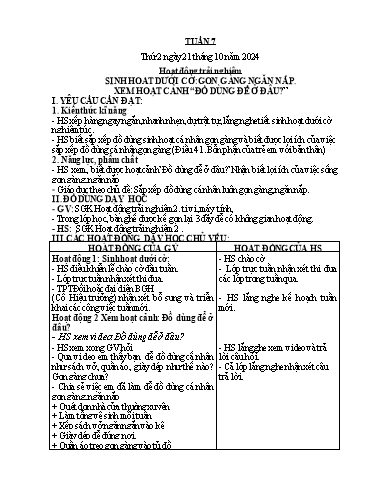 Kế hoạch bài dạy các môn Lớp 2 (Kết nối tri thức) - Tuần 7 - Năm học 2024-2025 - Mai Thị Thuận