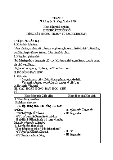 Kế hoạch bài dạy các môn Lớp 2 - Tuần 10 - Năm học 2024-2025 - Mai Thị Thuận