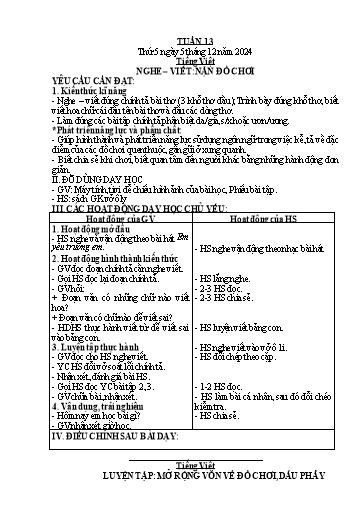 Kế hoạch bài dạy các môn Lớp 2 - Tuần 13 - Năm học 2024-2025 - Nguyễn Thị Hồng Thuần