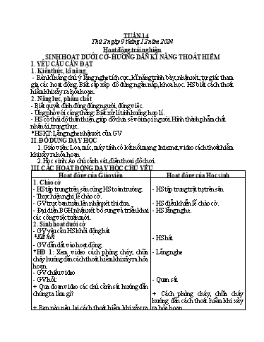 Kế hoạch bài dạy các môn Lớp 2 - Tuần 14 - Năm học 2024-2025