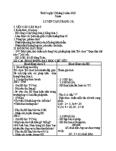 Kế hoạch bài dạy các môn Lớp 2 - Tuần 22 - Năm học 2024-2025 - Nguyễn Thị Hồng Thuần