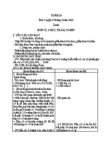 Kế hoạch bài dạy các môn Lớp 2 - Tuần 24 - Năm học 2024-2025 - Nguyễn Thị Hồng Thuần