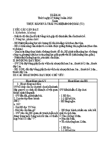 Kế hoạch bài dạy các môn Lớp 2 - Tuần 28 - Năm học 2024-2025 - Nguyễn Thị Hồng Thuần