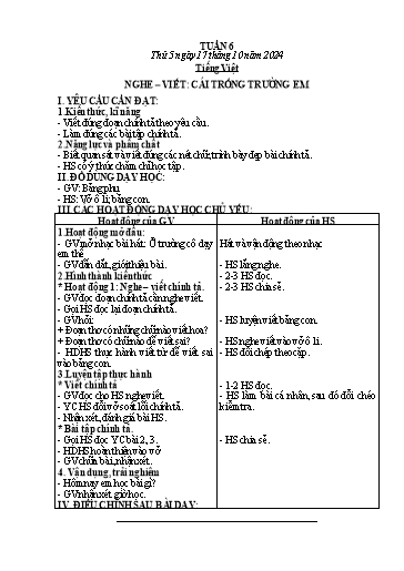 Kế hoạch bài dạy các môn Lớp 2 - Tuần 6 - Năm học 2024-2025 - Mai Thị Thuận