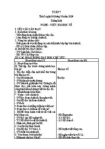 Kế hoạch bài dạy các môn Lớp 2 - Tuần 7 - Năm học 2024-2025 - Mai Thị Thuận