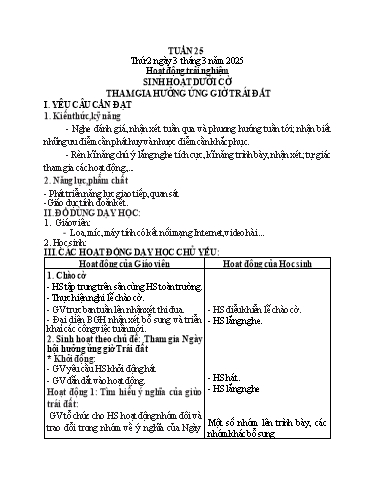 Kế hoạch bài dạy Hoạt động trải nghiệm + Tiếng Việt + Toán 2 - Tuần 25 - Năm học 2024-2025