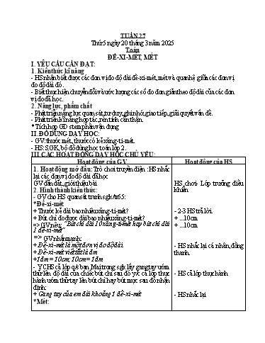Kế hoạch bài dạy Tiếng Việt + Toán + Giáo dục kỹ năng sống 2 - Tuần 27 - Năm học 2024-2025