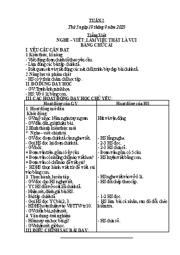 Kế hoạch bài dạy Tiếng Việt + Toán + Giáo dục thể chất 2 (Kết nối tri thức) - Tuần 2 - Năm học 2024-2025